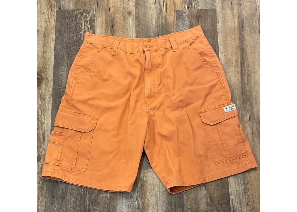 Wrangler Terra Cotta Orange Cargo shorts 100% Cotton sz 36